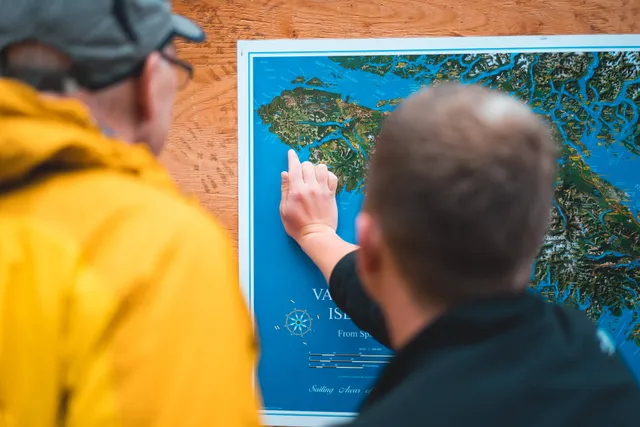 Das nördliche Vancouver Island auf einer Karte