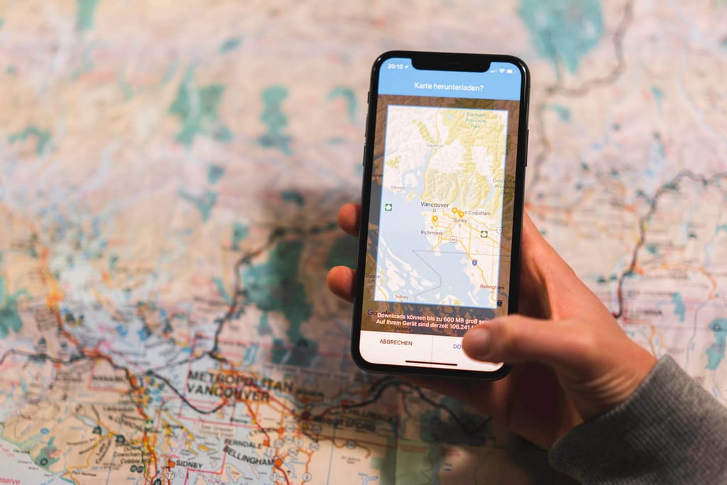 Google Maps Offline Karten Bereich auswählen