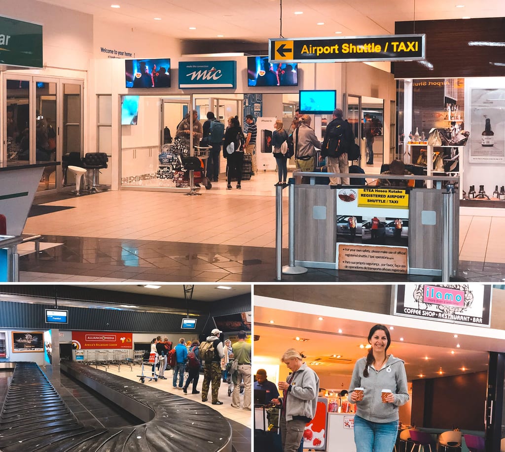 Ankunft am Flughafen in Windhoek