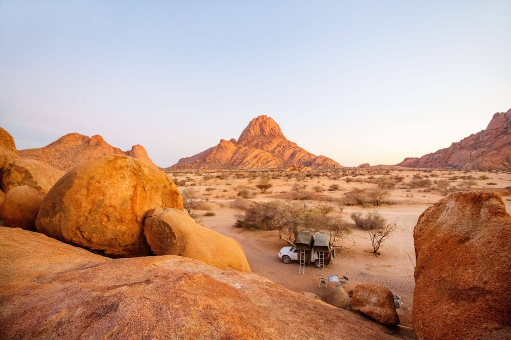 Die Campsites an der Spitzkoppe liegen an den Felsen verteilt