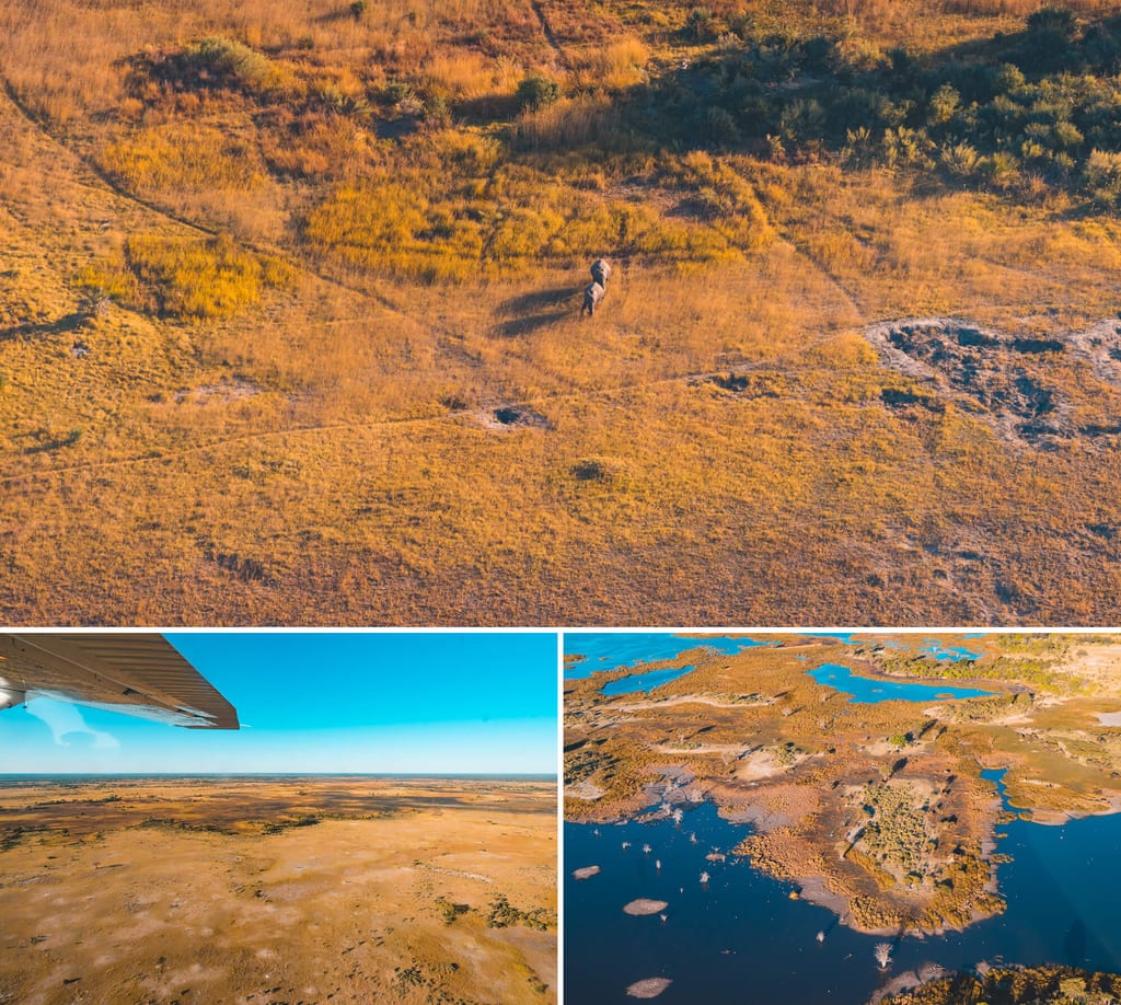Flug über das Okavangodelta