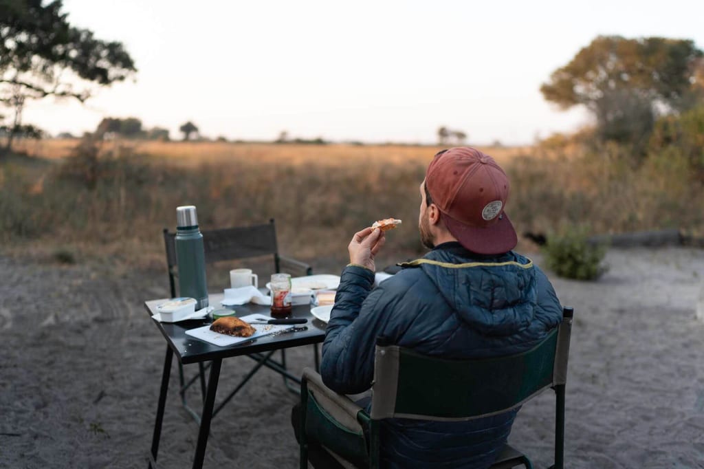 Buschfrüstück mitten im Bwabwata Nationalpark