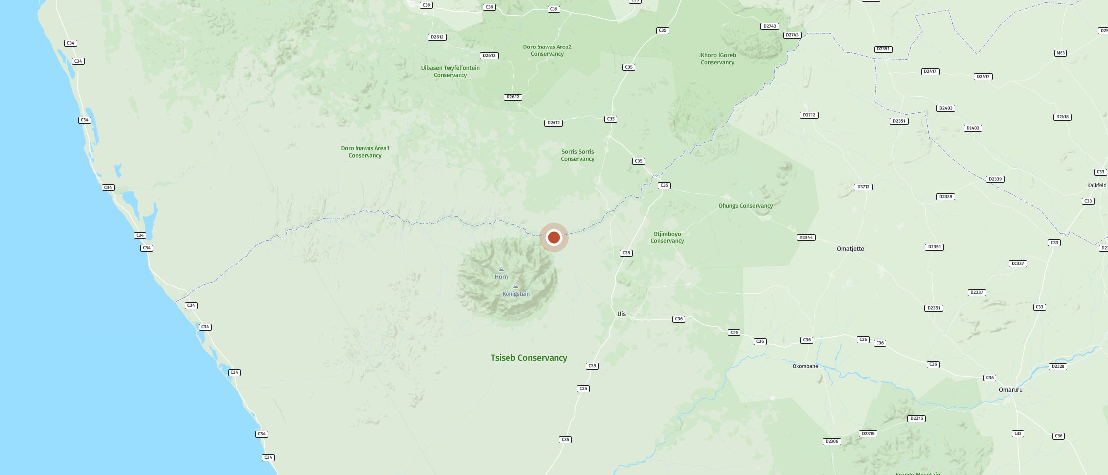 Map: Brandberg White Lady Lodge
