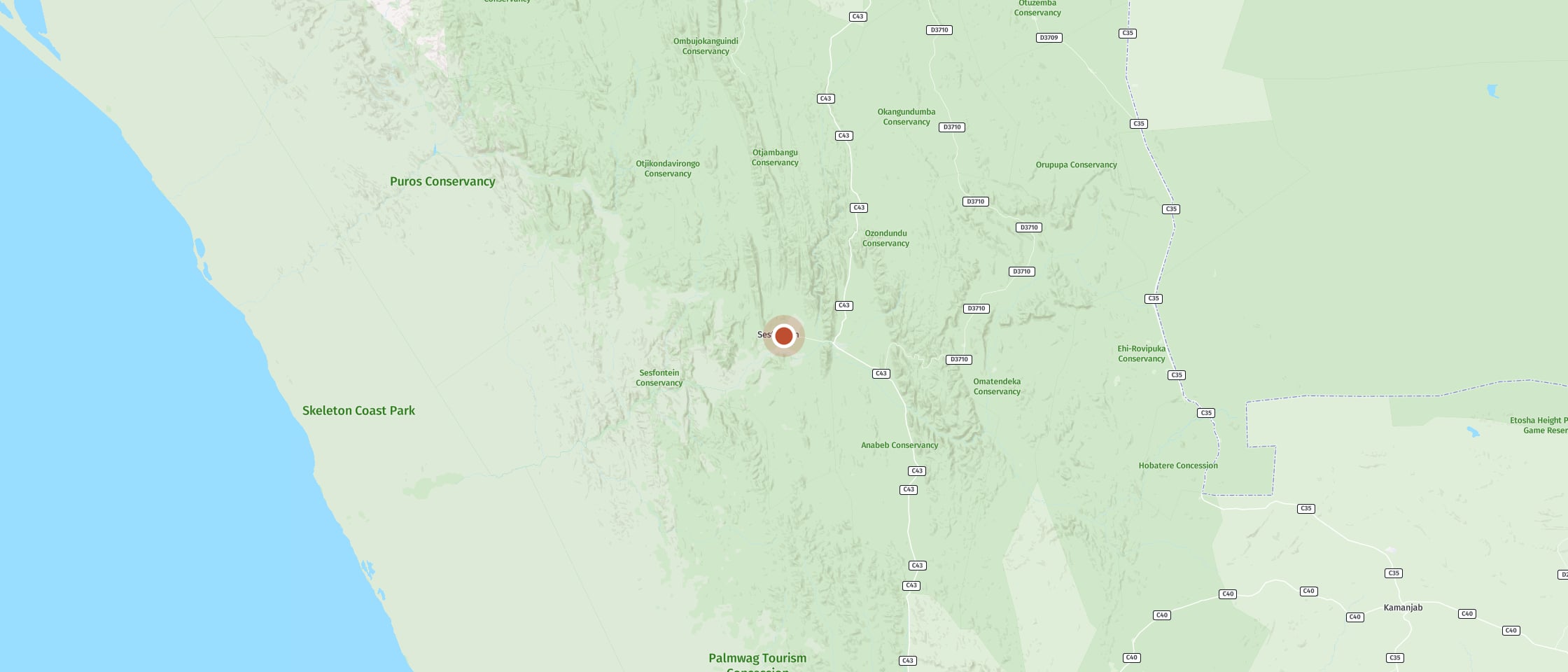 Map: Sesfontein Guesthouse