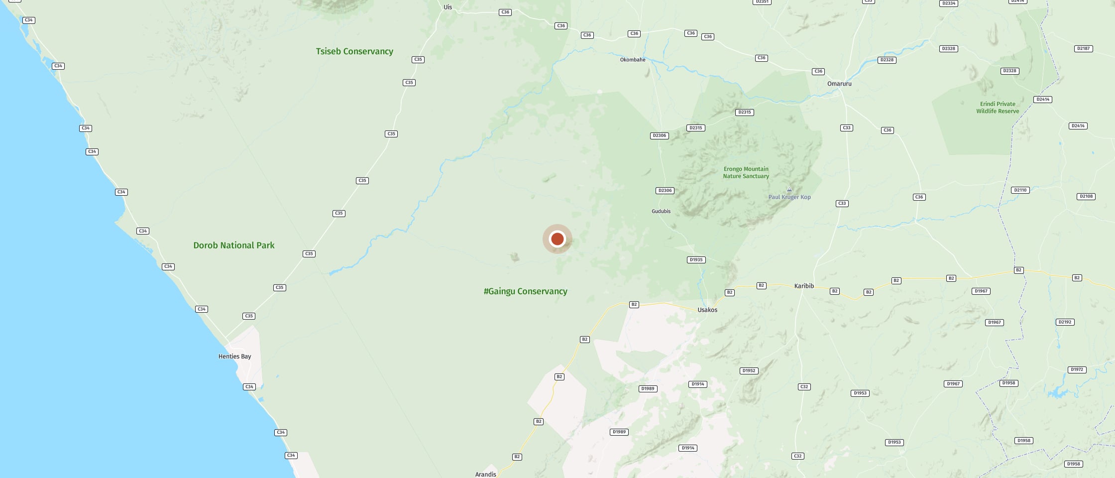 Map: Spitzkoppen Lodge
