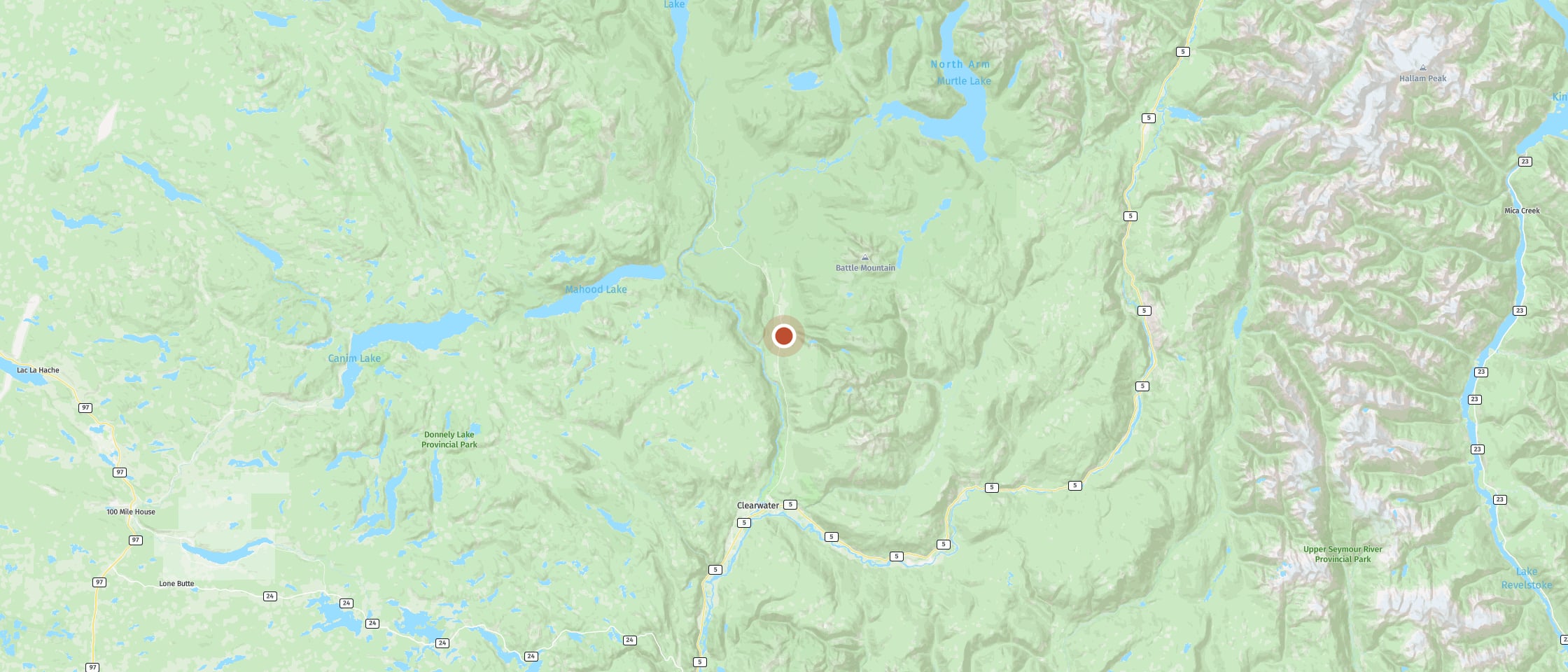 Map: Across the Creek Cabins