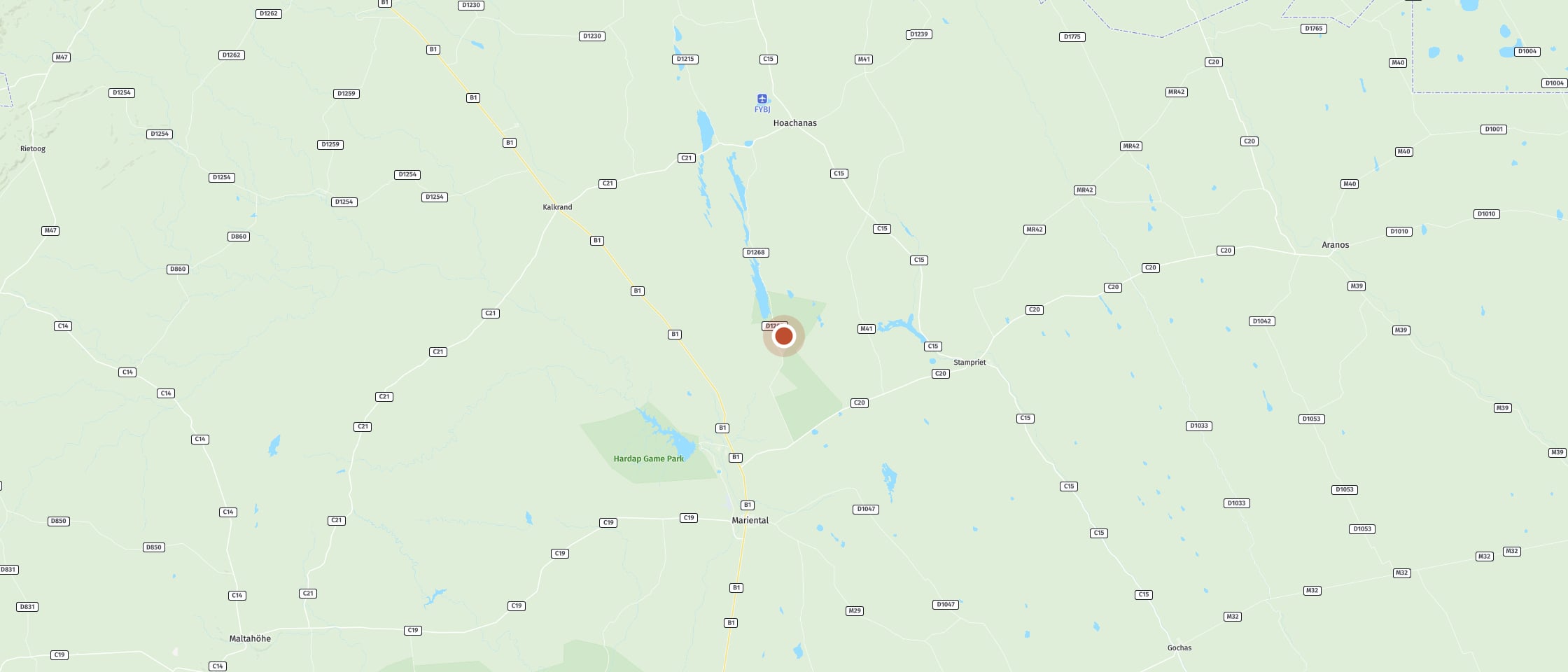 Map: Bagatelle Kalahari Game Ranch