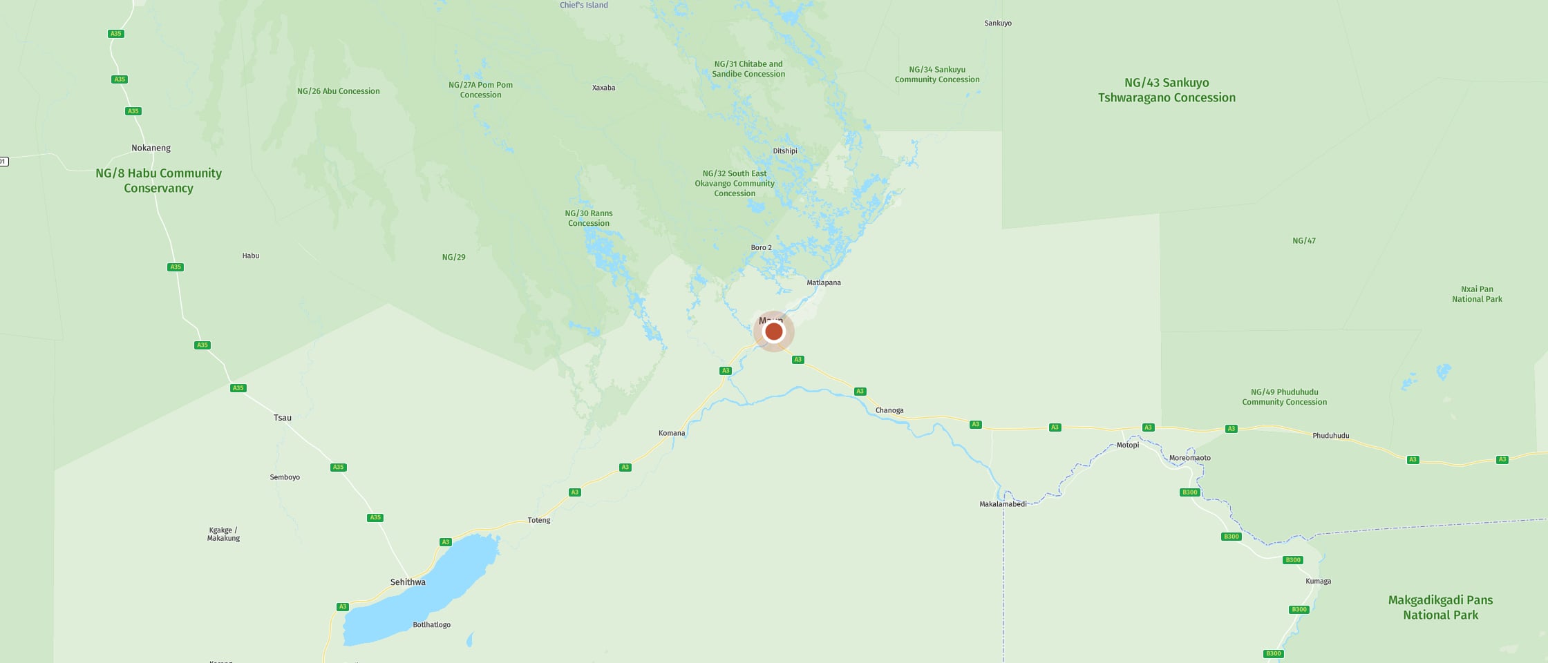 Map: Maun Lodge
