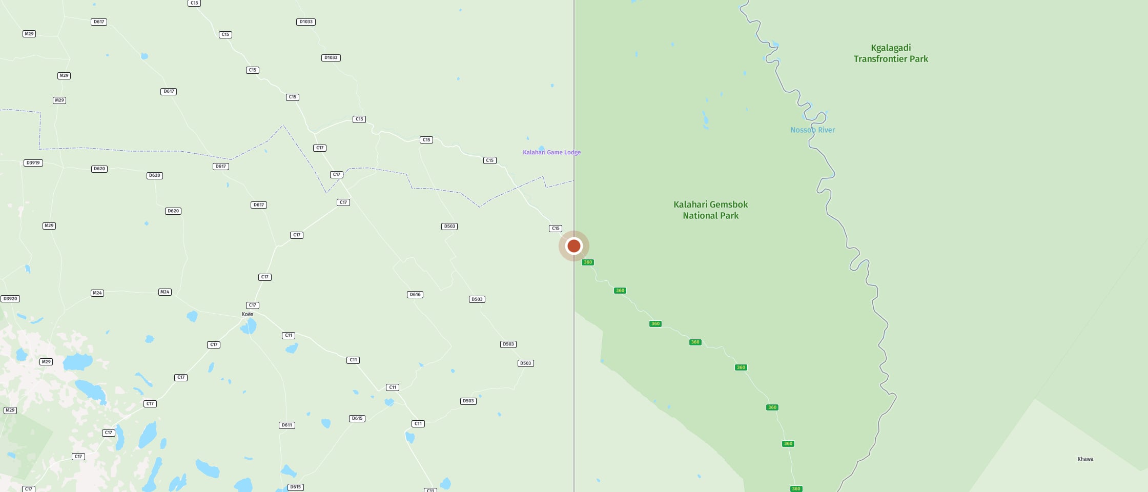 Map: Mata Mata Rest Camp