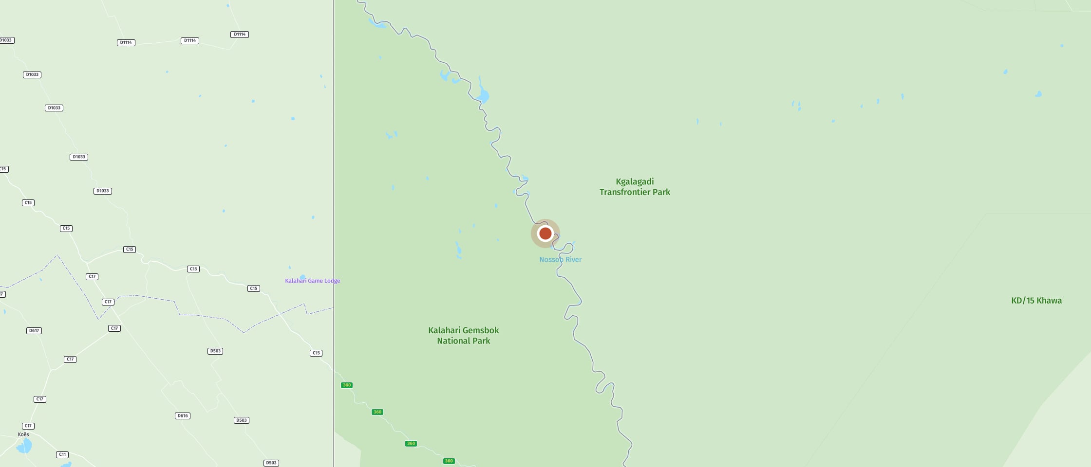 Map: Nossob Rest Camp