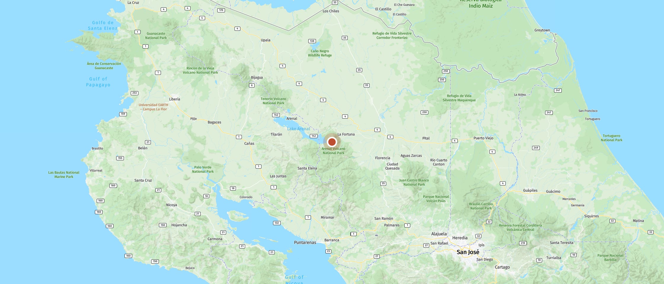 Map: Arenal Observatory Lodge