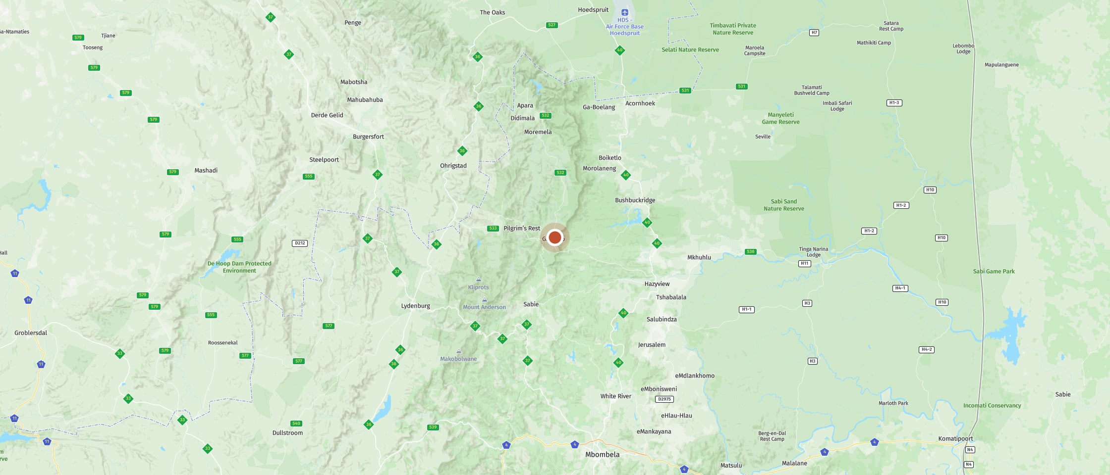 Map: Mosswood Bed & Breakfast