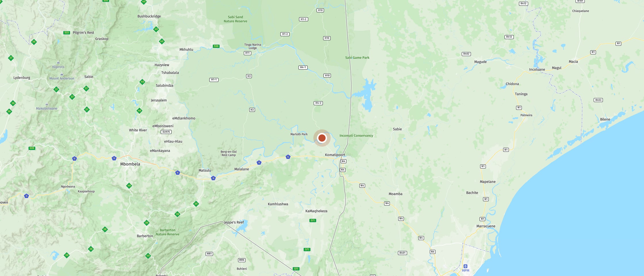Map: Crocodile Bridge Rest Camp