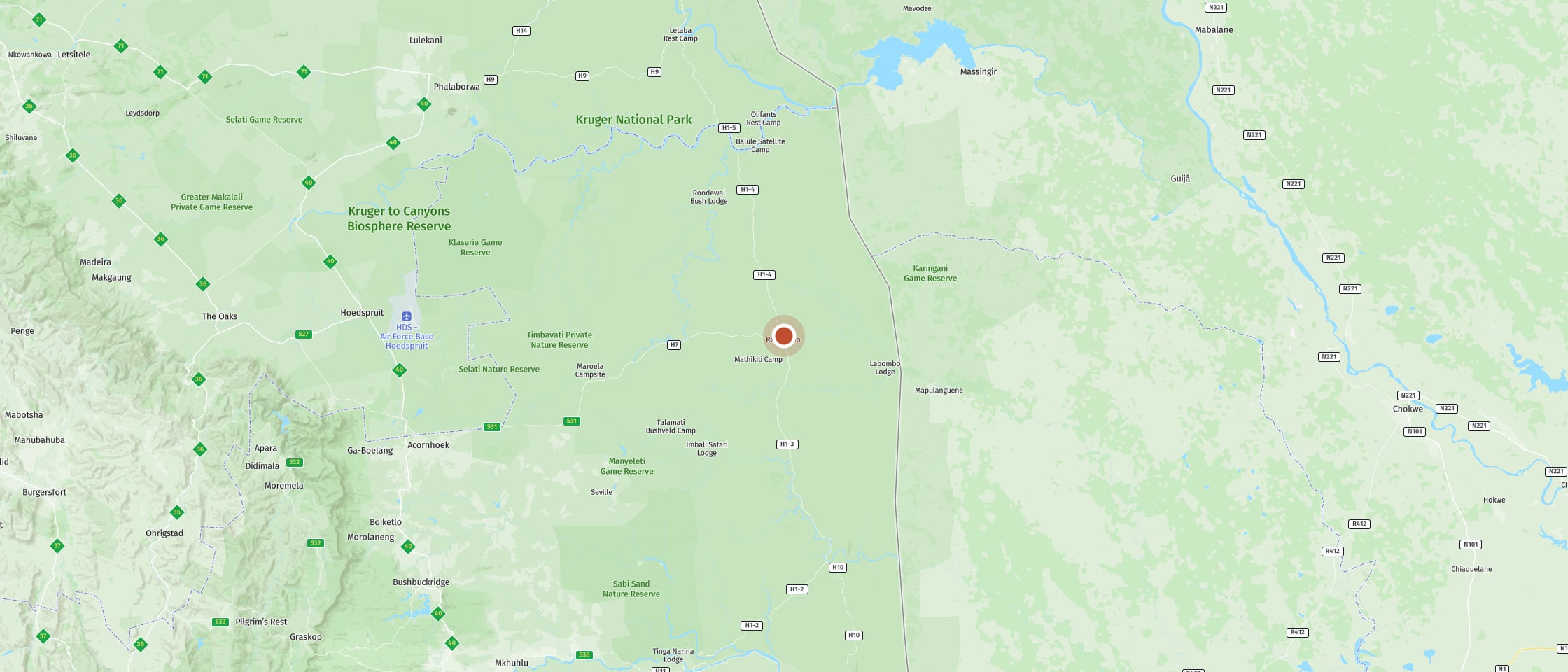 Map: Satara Rest Camp