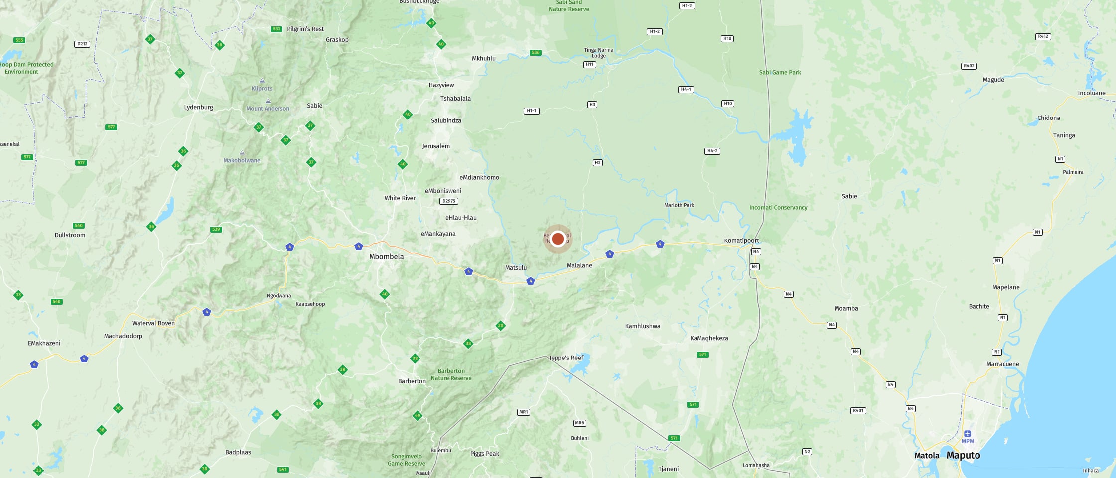 Map: Berg-en-Dal Rest Camp