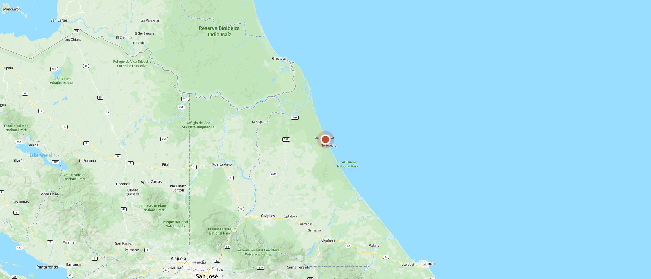 Map: Tortuga Lodge