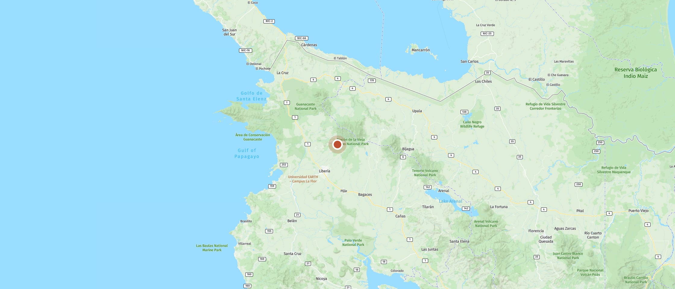 Map: Hacienda Guachipelin Volcano Ranch Hotel