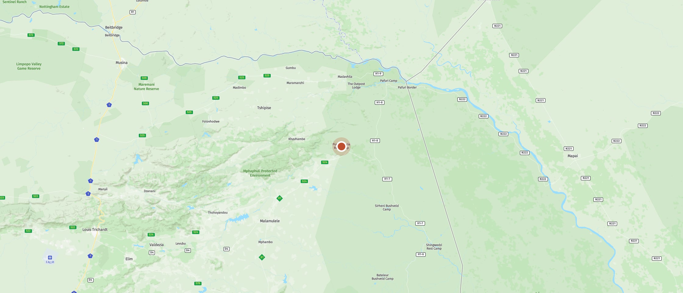 Map: Punda Maria Rest Camp