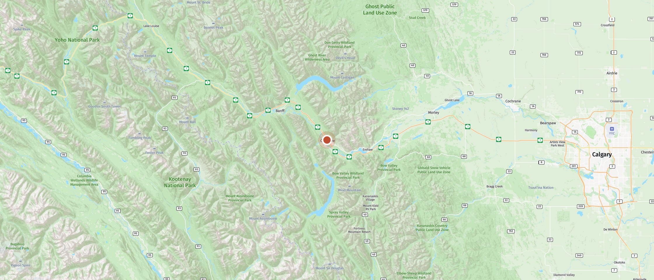 Map: Basecamp Lodge Canmore