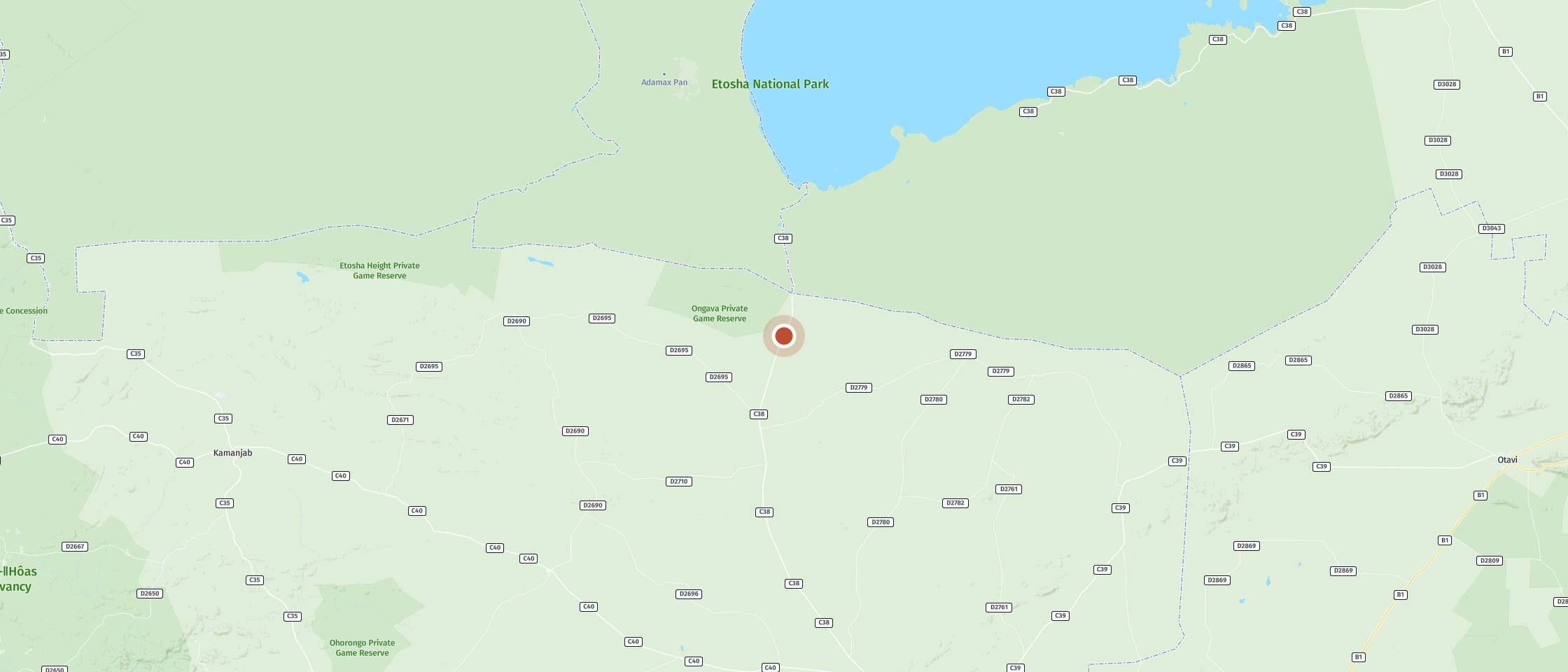 Map: Etosha Safari Camp
