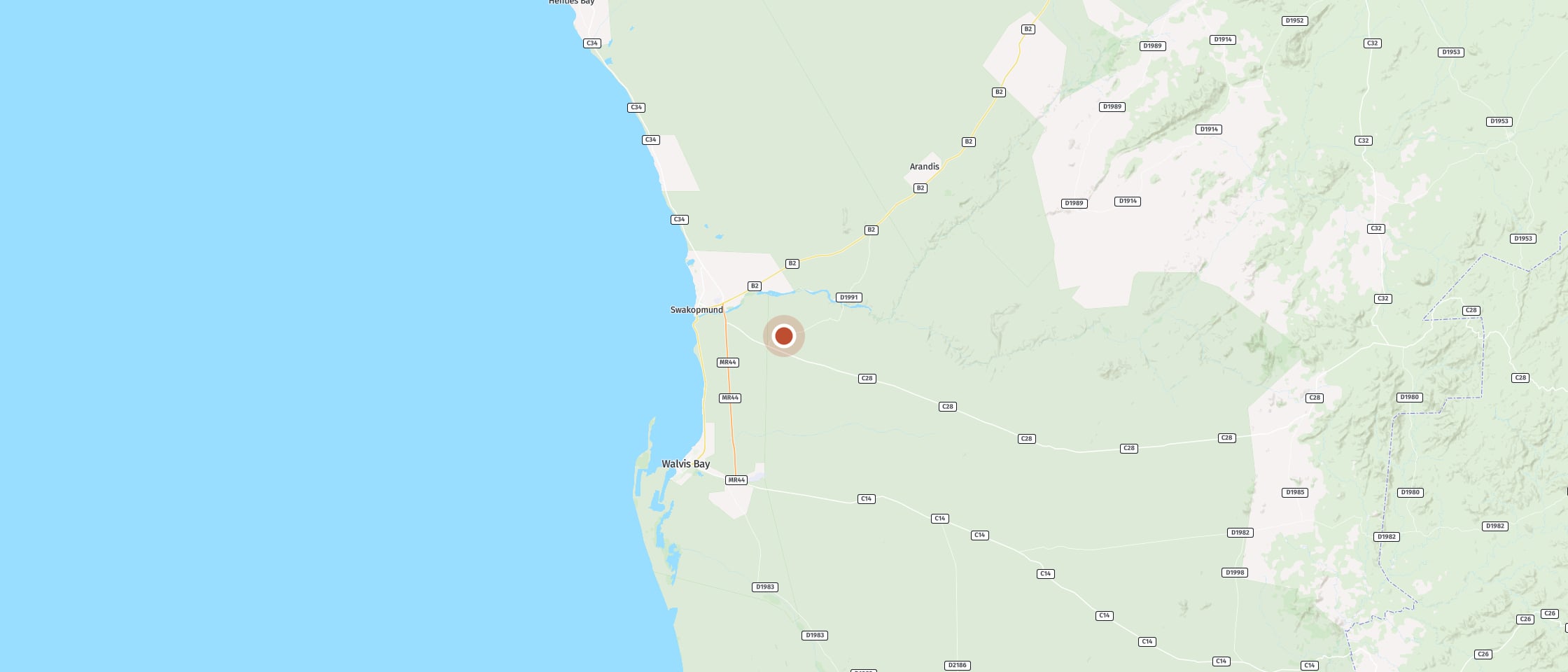 Map: Discover welwitschia in a moon landscape