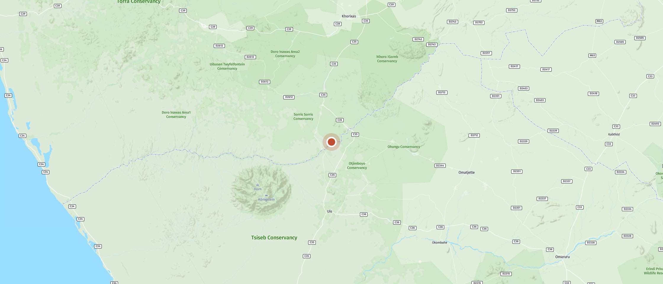 Map: Track desert elephants with an experienced guide