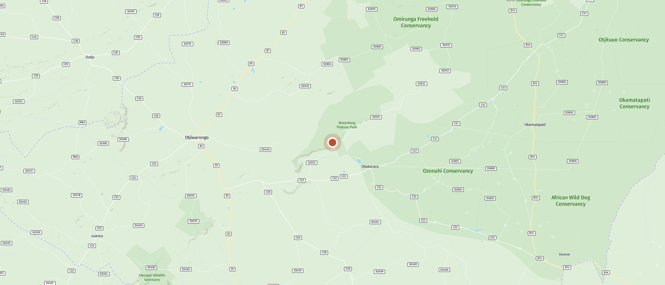 Map: See rhinoceroses up close on a game drive