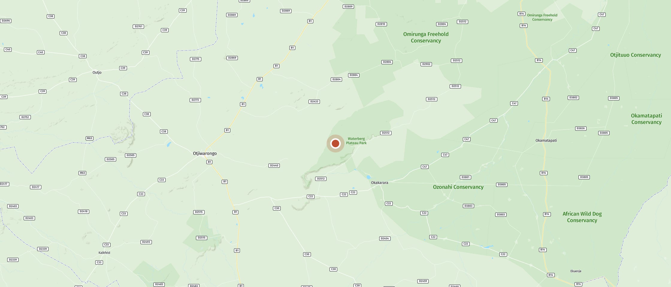 Map: Climb the Waterberg Plateau with a guide