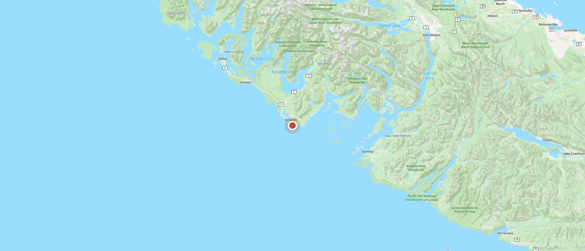 Map: Walk along the rugged coastline and look out for grey whales