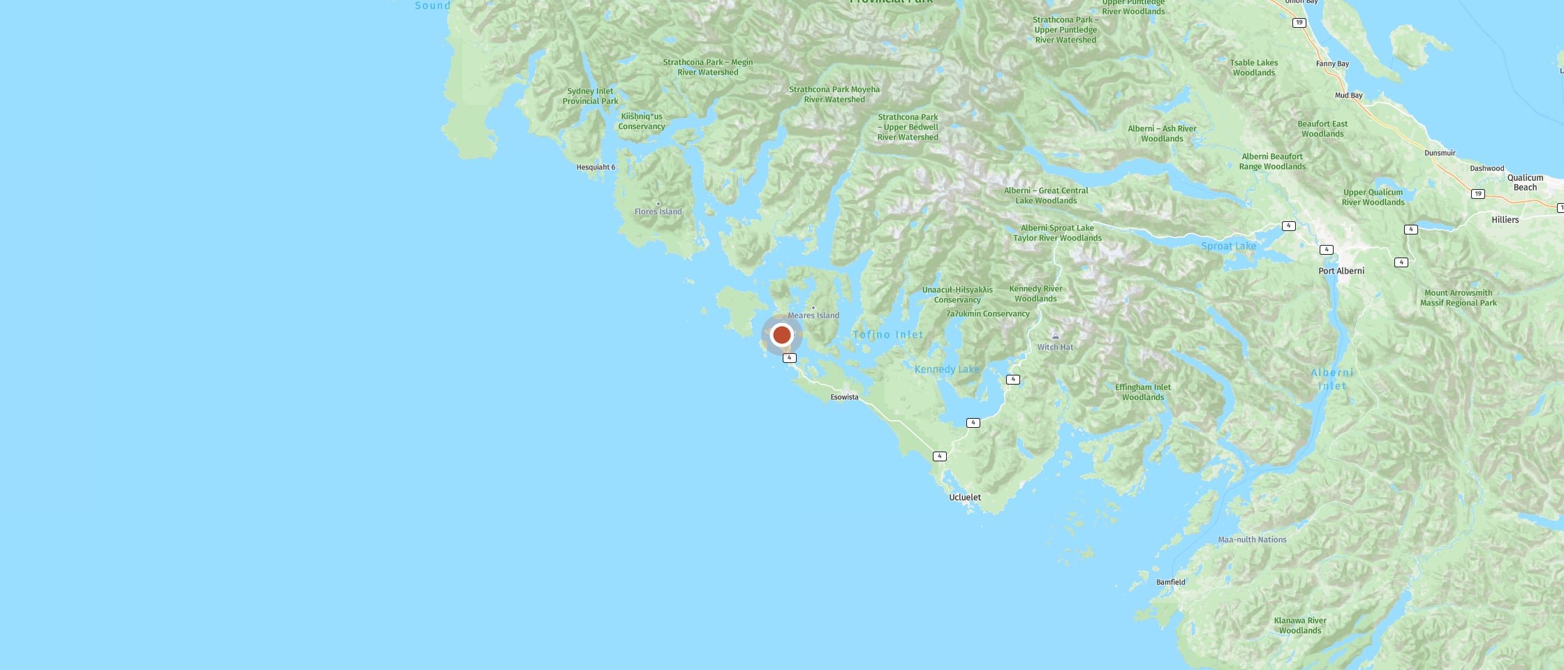 Map: Stroll through Tofino