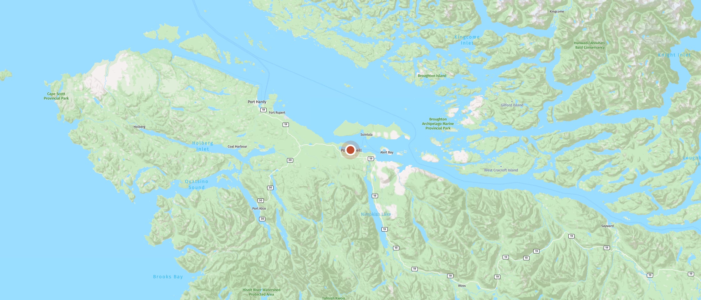 Map: Orcas and humpback whales from a boat