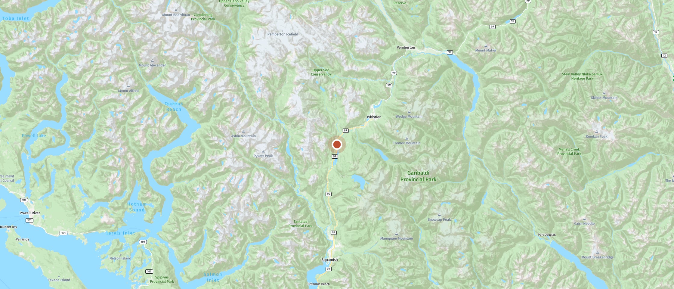 Map: Hike to a viewpoint and experience thundering waterfalls