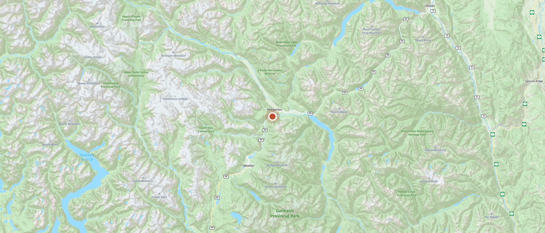 Map: On the trail of the harmless rubber snake to a waterfall