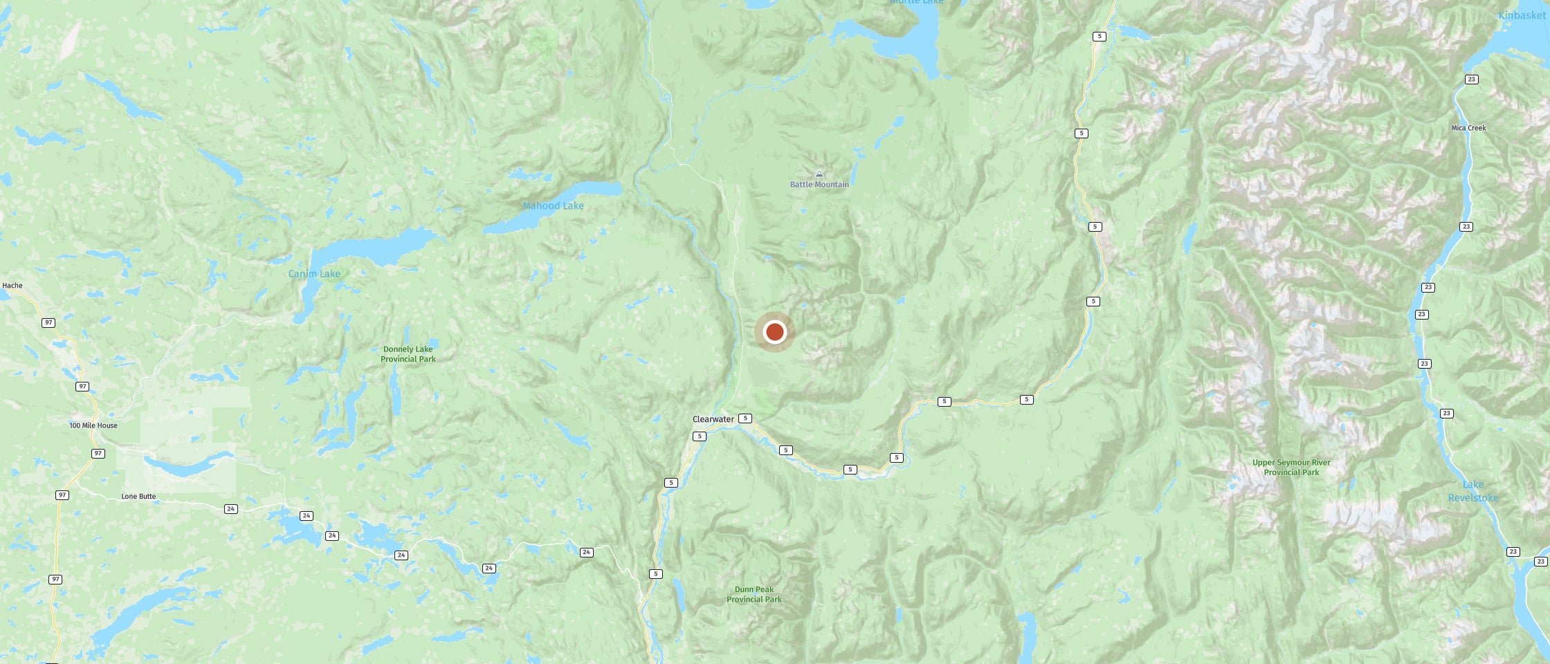 Map: Hiking along streams and mountain meadows