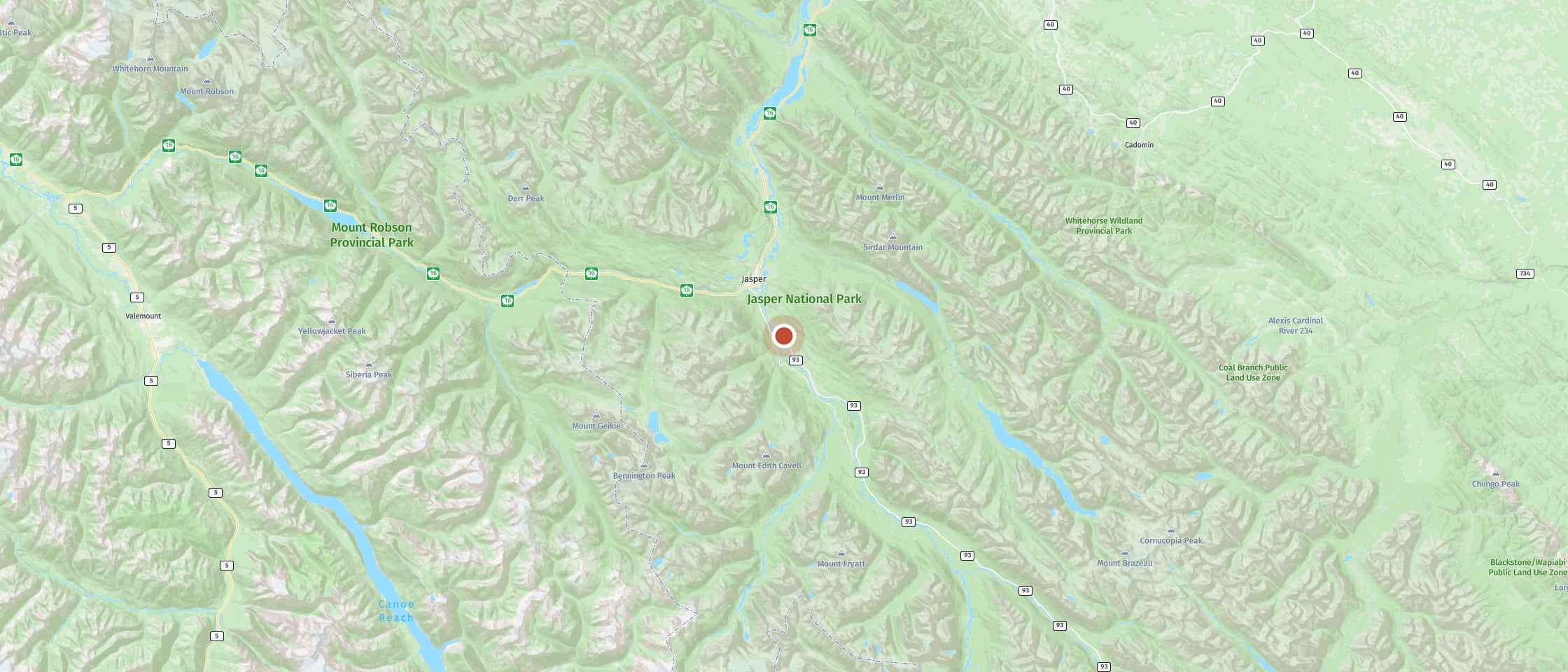 Map: Hike along five lakes in different colours