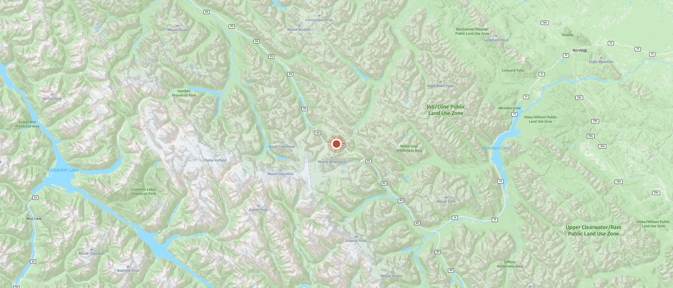 Map: Hiking with a view of the glacier