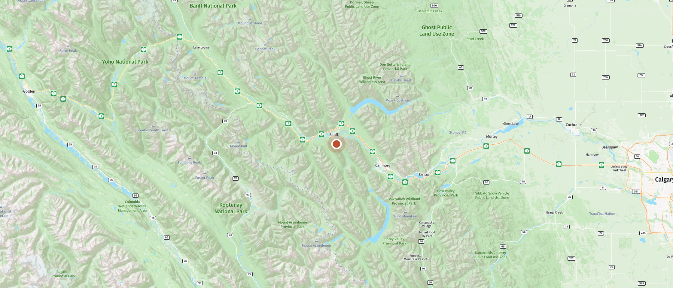 Map: Enjoy the sweeping views over Banff