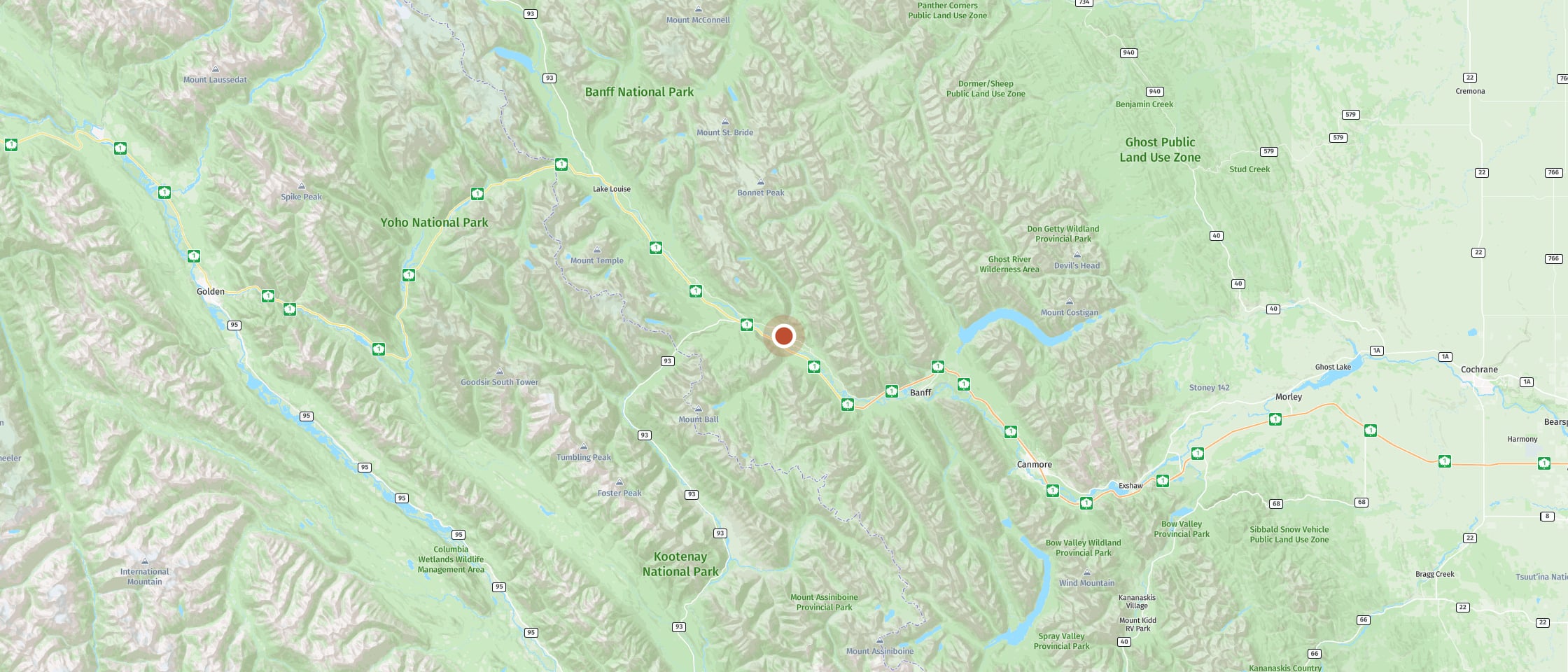 Map: Hike through a canyon past waterfalls and lakes
