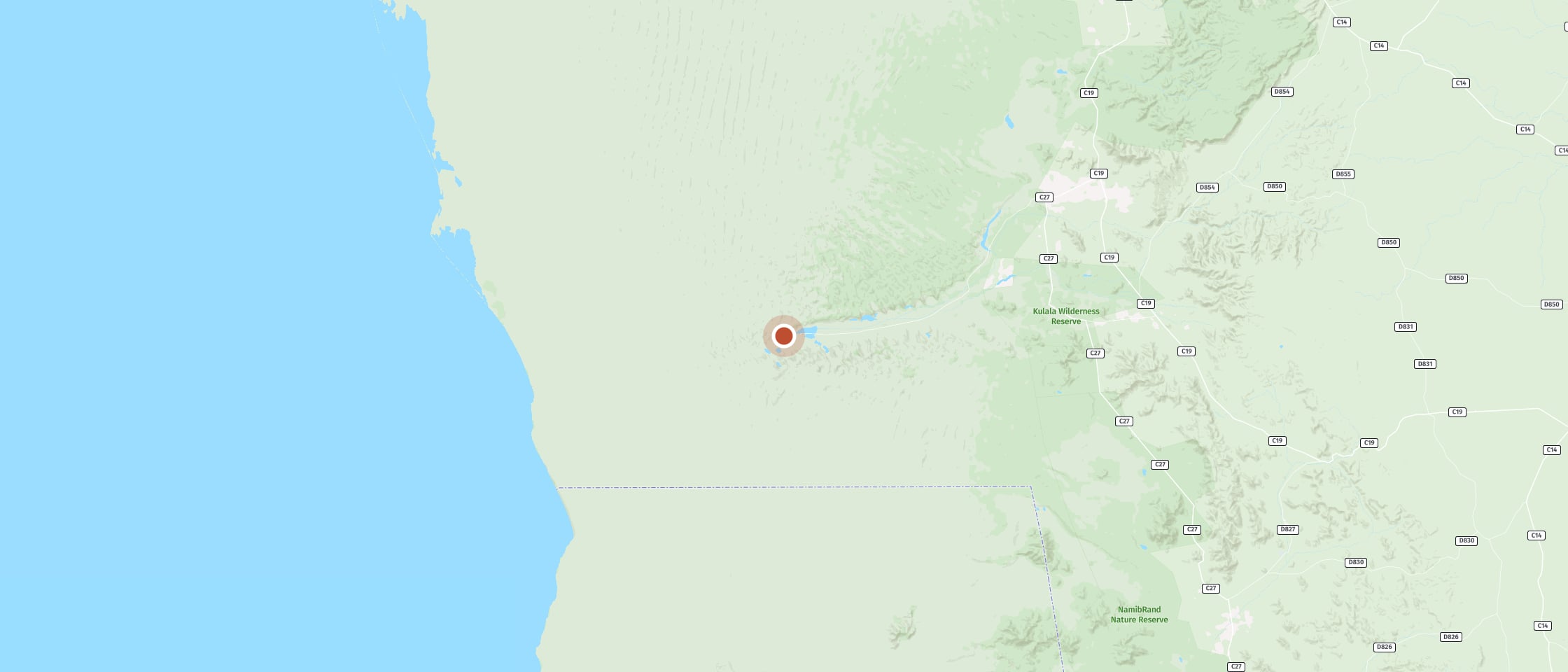 Map: Enjoy the endless expanse of the Namib from Big Mama dune