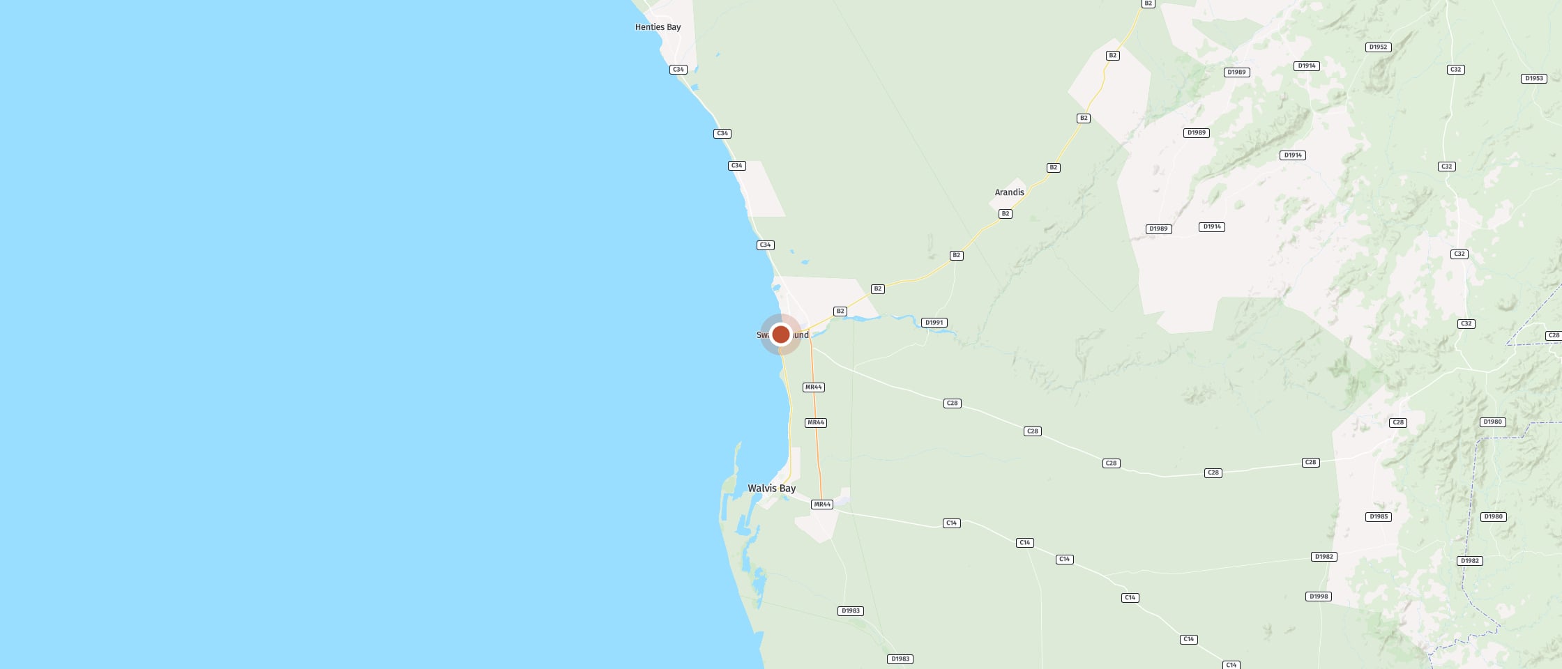 Map: Eating and strolling in Swakopmund