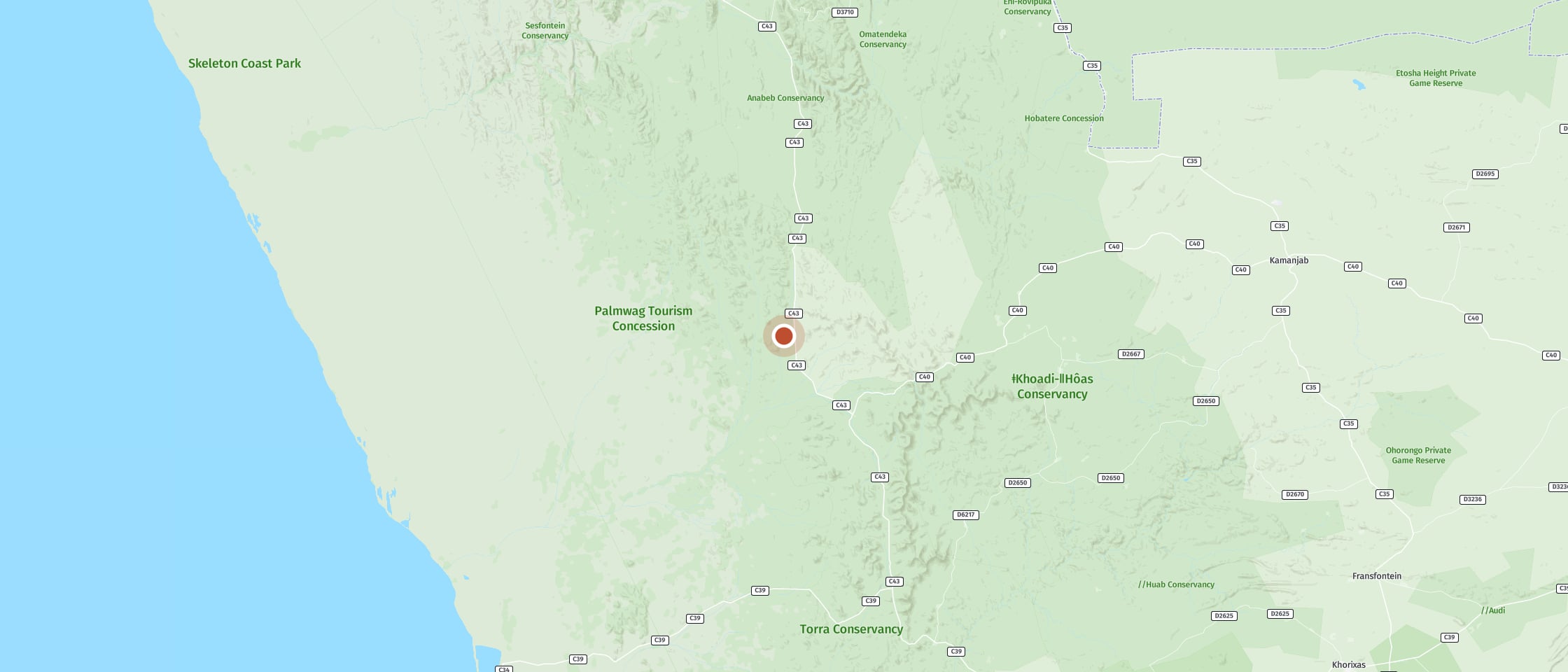Map: Enjoy the wide views over Palmwag