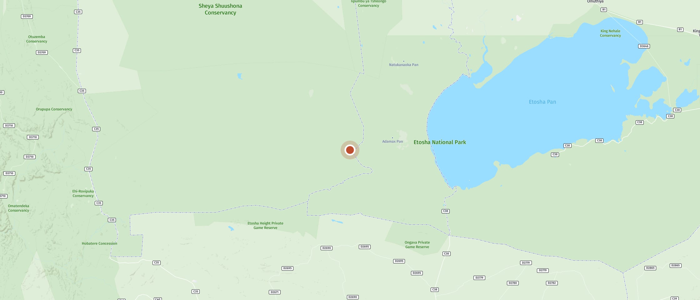 Map: Ozonjuitji m’Bari waterhole