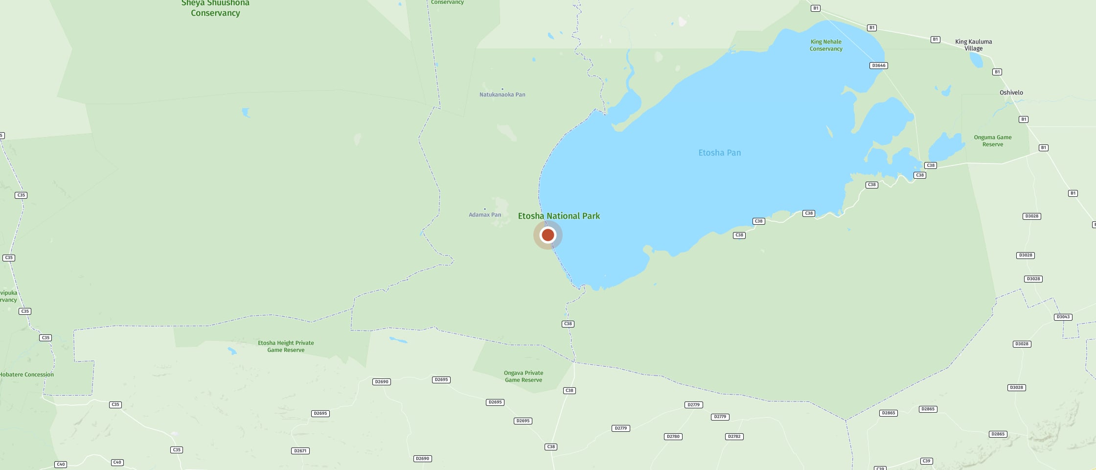 Map: Okondeka waterhole