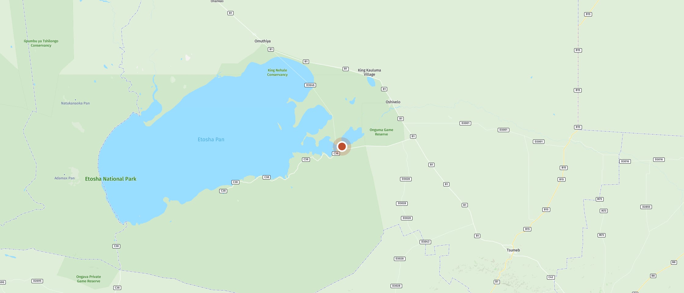 Map: King Nehale waterhole