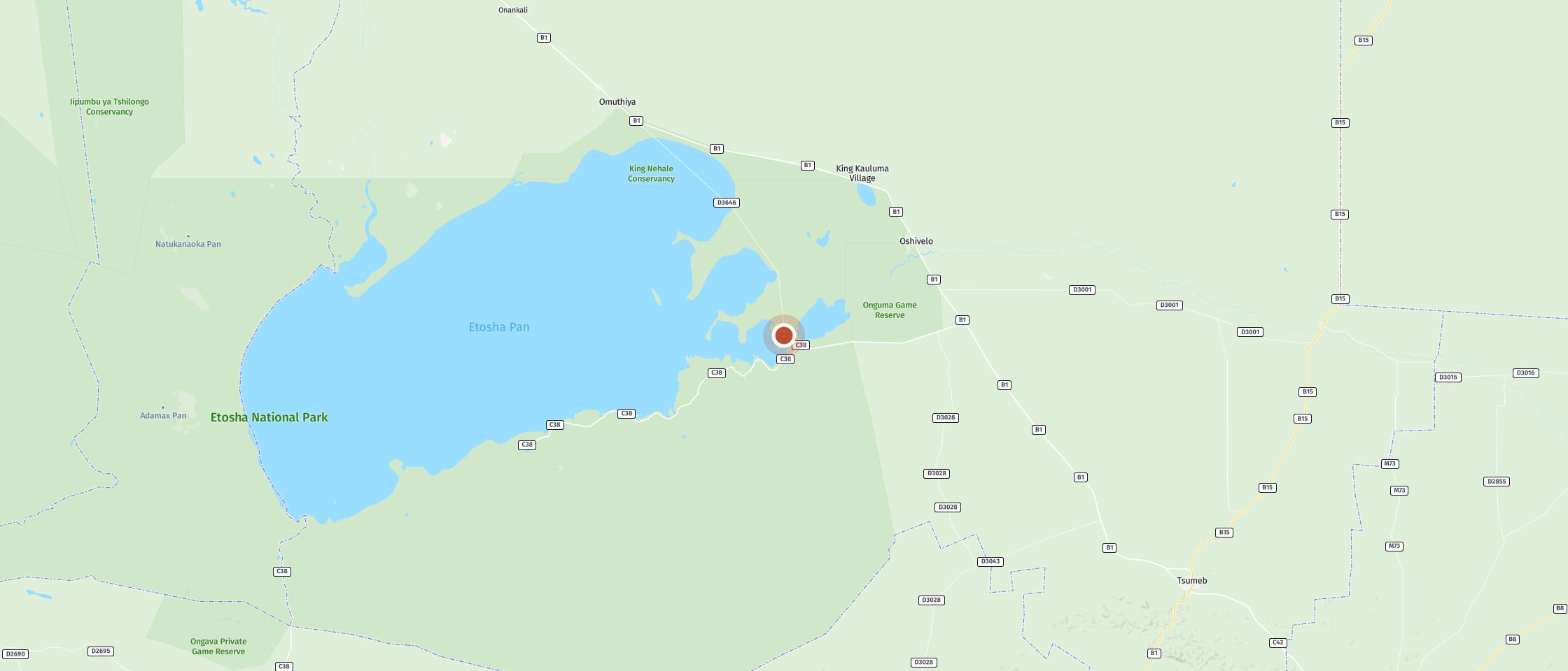 Map: Klein Okevi waterhole