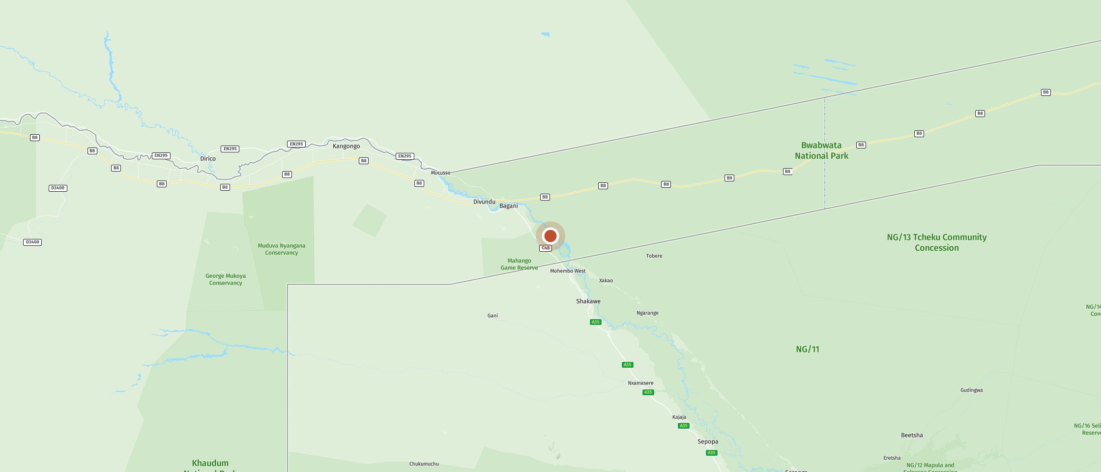 Map: Go on a safari along the floodplain