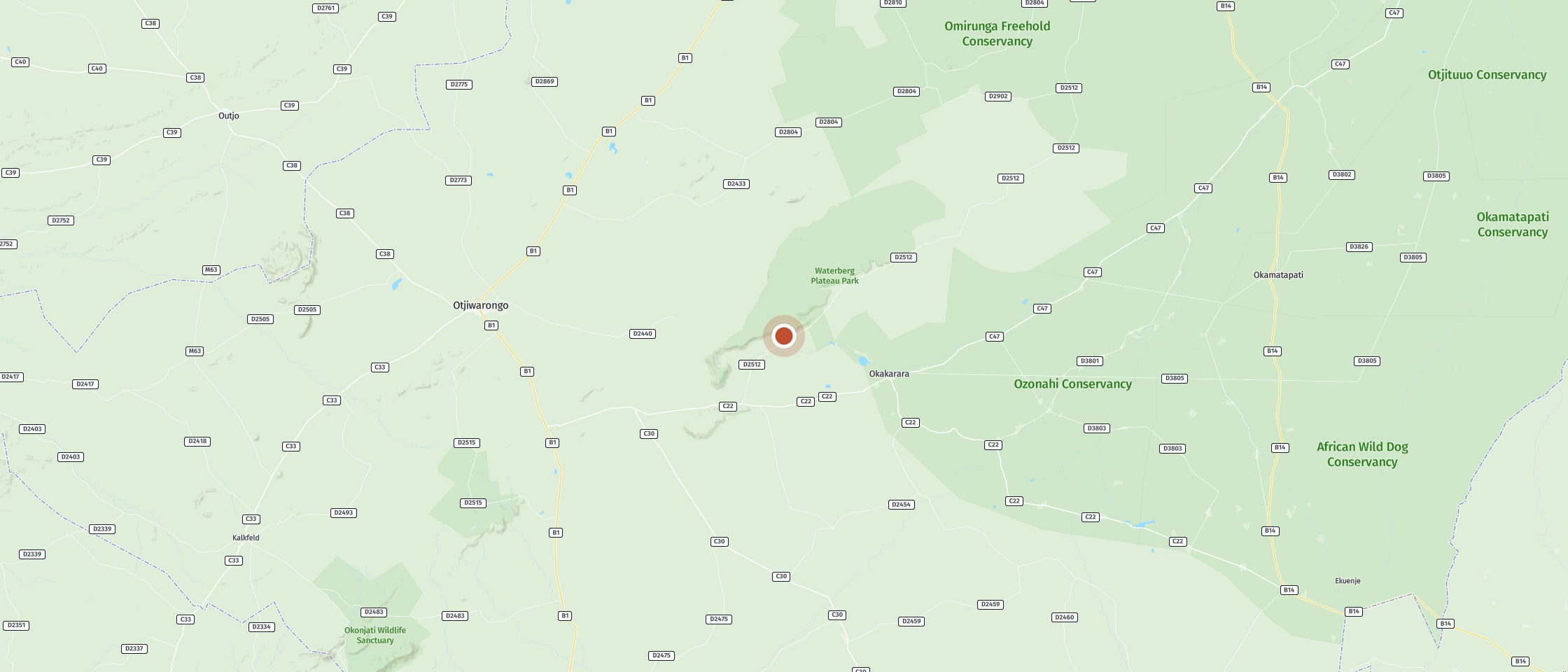 Map: Go on safari on the plateau