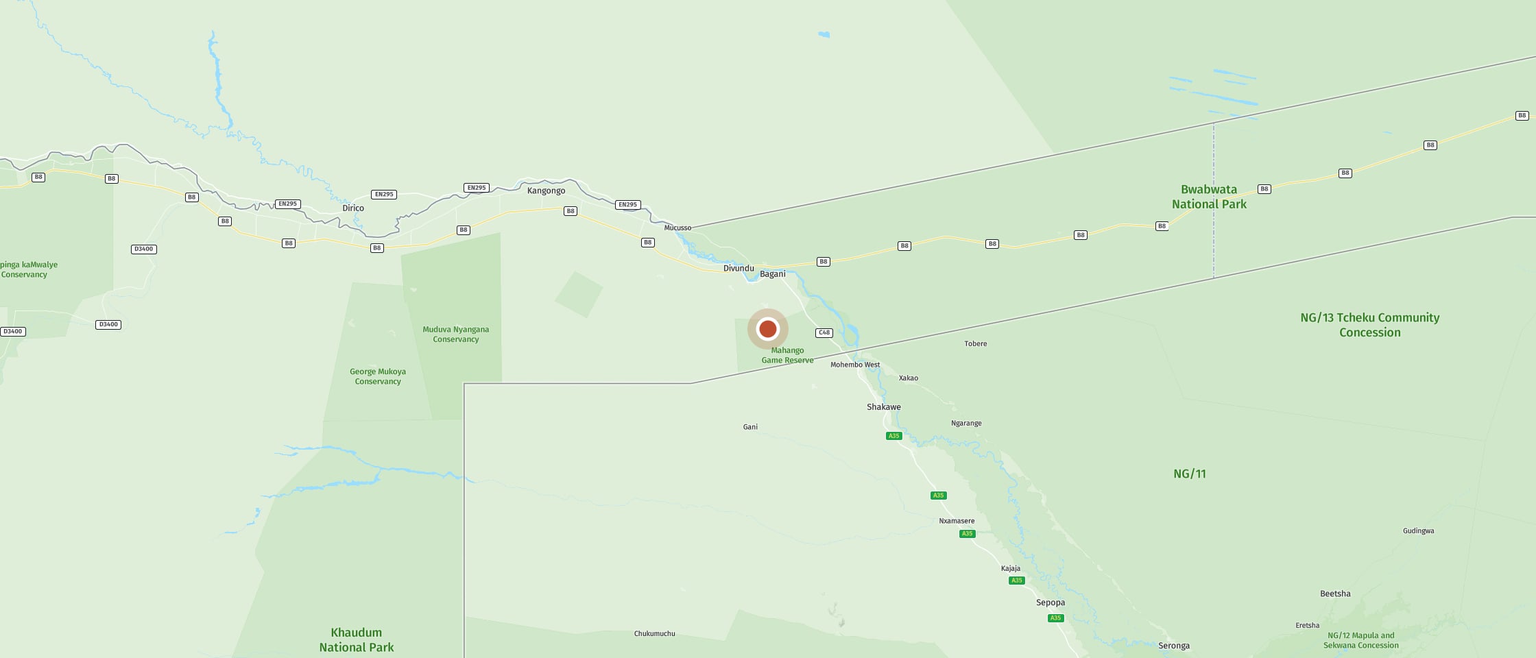 Map: Watch animals at the waterhole