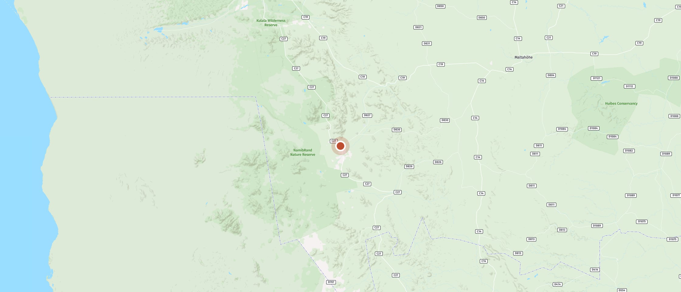Map: Experience red dunes on a 4x4 trail