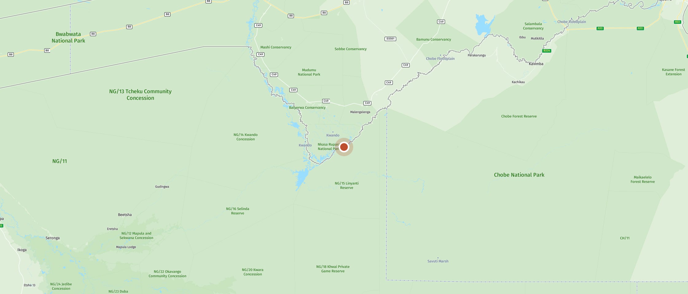 Map: Watch animals near Liadura